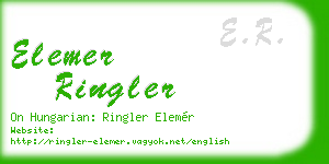 elemer ringler business card