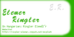 elemer ringler business card